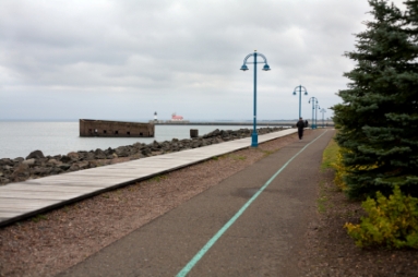 Portion of the Duluth Lakewalk in Duluth, MN